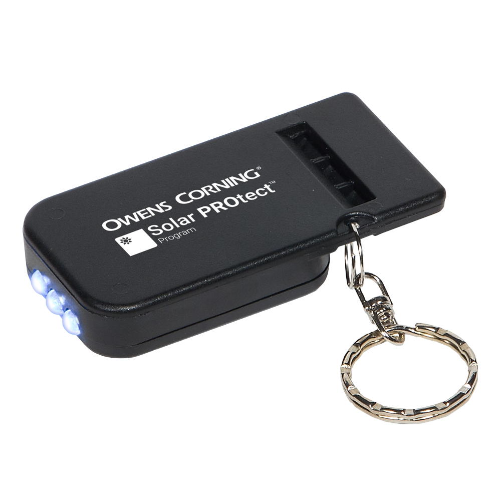 Solar PROtect Solar Powered Light & Whistle Keychain