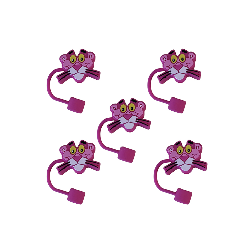 NEW Pink Panther Straw Covers - For Large Straws (Pack of 5)