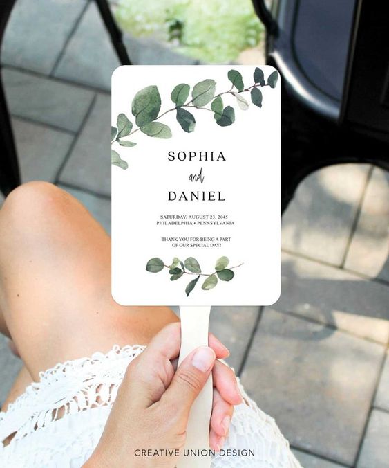 Rounded Square Shape Full Color Two Sided Single Paper Hand Fan, BL7908-F2